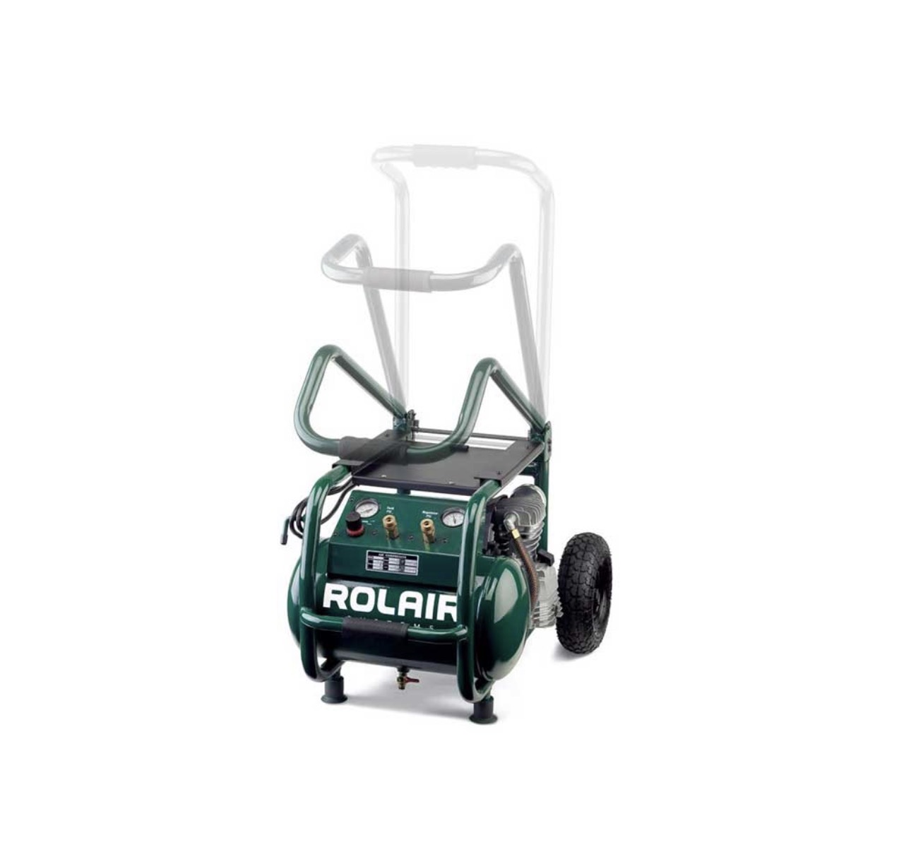 Rol-Air 2.5 HP (115V) 6.5 CFM@90PSI, 5.3 Gallon Cart Compressor w/Folding Handle
