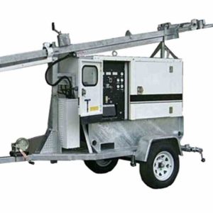 23′ Mobile Light Tower with Diesel Engine Generator – 26′ Mast